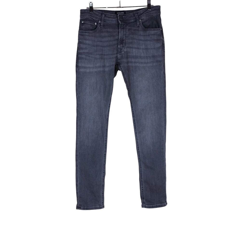 Jack & Jones Liam Skinny Jeans Men’s 32x30 Gray Black Faded Denim Streetwear